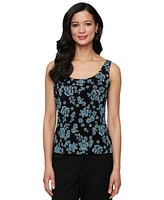 Alex Evenings Women's Printed Glitter-Knit Scoop-Neck Tank Top & Jacket