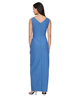 Alex Evenings Draped Embellished Compression Column Gown