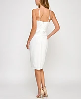 pear culture Juniors' Sweetheart Cut-Out Sleeveless Midi Dress