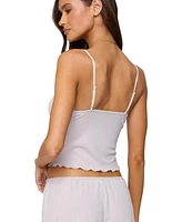 Edikted Women's Sephi Lacey Pointelle Tank Top