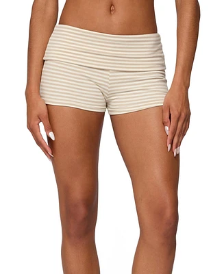 Edikted Women's Kodi Striped Fold Over Shorts