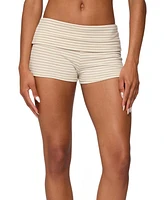 Edikted Women's Kodi Striped Fold Over Shorts