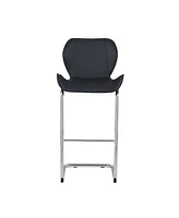 Set of Four Metal Bar Height Chairs with Low Back for Kitchen or
