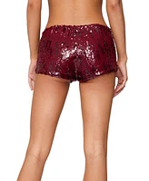 Edikted Women's Clove Low Rise Sequin Micro Shorts