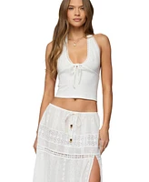 Edikted Women's Greer Tie Front Halter Top