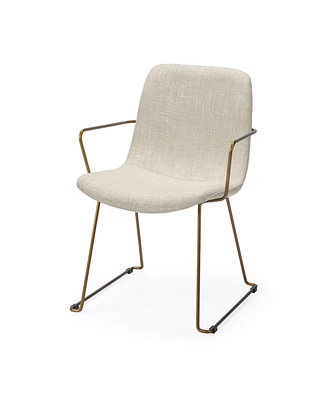 Soft Upholstered Fabric Dining Arm Chair for Comfort and Style