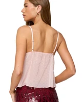 Edikted Women's Dotted Chiffon Babydoll Tank Top