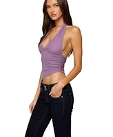 Edikted Women's Rhett Asymmetric Hem Halter Top