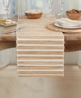 Saro Lifestyle Natural Weave Hyacinth Table Runner, 14" x 72"