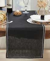 Saro Lifestyle Double Line Embroidered Table Runner 16" x 72"