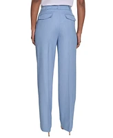 Calvin Klein Petite Faux Denim Linen-Blend Pants