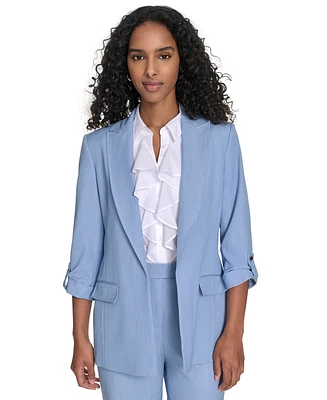 Calvin Klein Petite Faux Denim 3/4-Sleeve Blazer