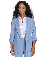 Calvin Klein Petite Faux Denim 3/4-Sleeve Blazer