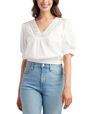 Bcx Juniors' Embroidered Cotton Top