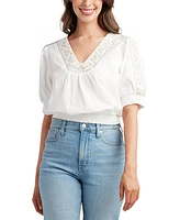 Bcx Juniors' Embroidered Cotton Top