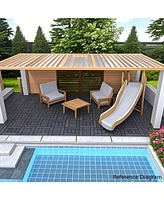 12" Deck Tiles, Interlocking, Indoor/Outdoor, Easy Install, 44pcs, Dark Gray