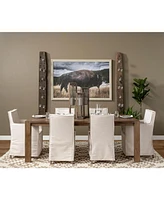 Slipcovered Wood Dining Arm Chair for Kitchen or Dining Room Seating