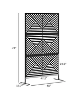 Outsunny Metal Outdoor Privacy Screen Outdoor Divider Trellis Rhombus