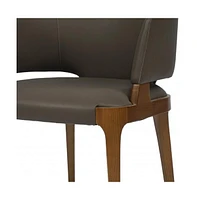 Upholstered Faux Leather Wing Back Dining Arm Chair
