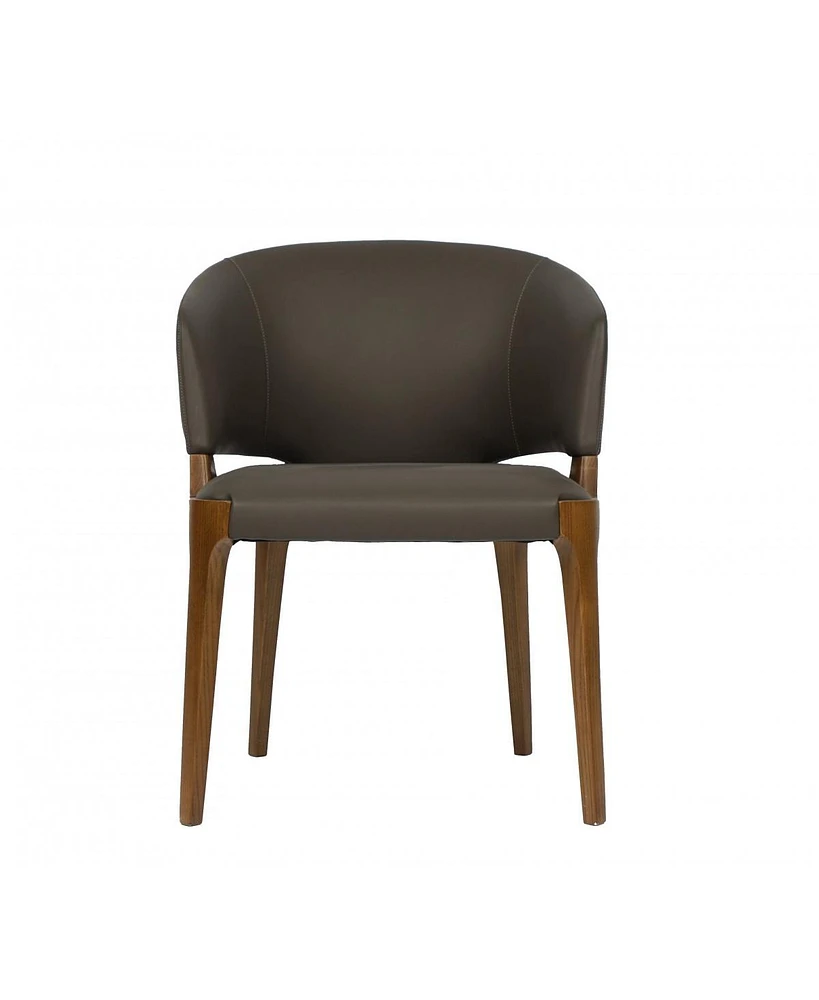 Upholstered Faux Leather Wing Back Dining Arm Chair