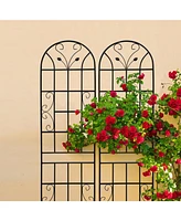4-Pack Metal Garden Trellis, 86,7" Rustproof, Black