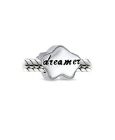 Bling Jewelry Hopes & Dreams Cloud Charm Bead in Oxidized Sterling Silver for European Bracelet