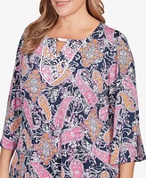 Ruby Rd. Plus Beaded Neck Knit Top