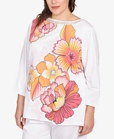 Ruby Rd. Plus Floral Pop Knit Top