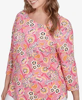 Ruby Rd. Plus Floral Knit Top