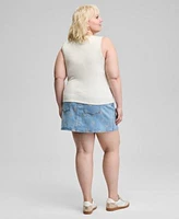 Now This Trendy Plus Size Button Front Tank Top Floral Embroidered Denim Skirt Exclusively At Macys