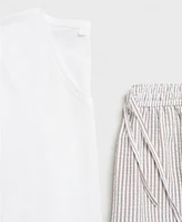 Mango Women's Two-Piece Cotton Stripe-Print Pajama