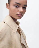 Mango Women's Belted Linen Jacket