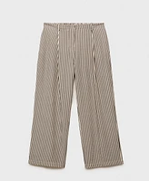 Mango Women's Texture Striped Pants