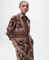 Mango Women's Cotton Paisley Shirt