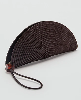 Mango Women's Natural Fiber Zipper Toiletry Bag