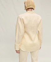 Mango Women's Button Detail Linen Shirt