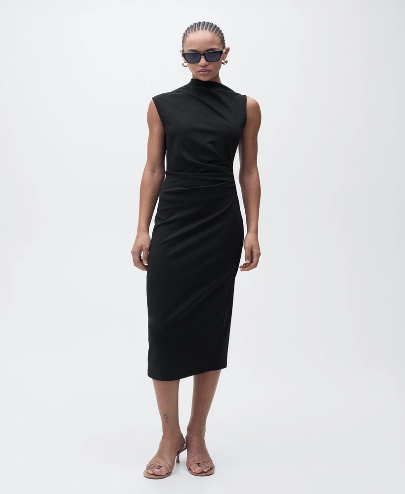 Mango Women's Draped Midi Dress