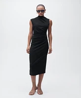 Mango Women's Draped Midi Dress
