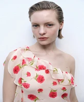 Mango Women's Floral Ruffled Dress