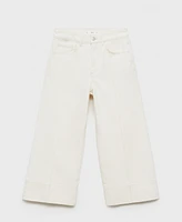 Mango Women's Seam Detail Wide Leg Cropped Jeans