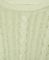 Mango Women's Short Sleeve Cable Knit Sweater