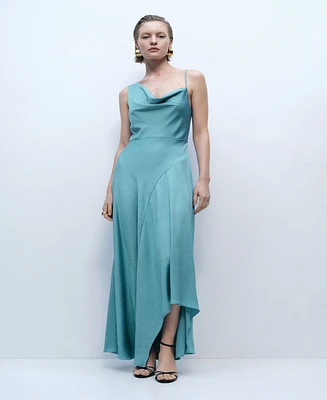 Mango Women's Asymmetrical Creased-Effect Dress