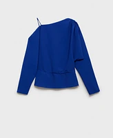 Mango Women's Asymmetrical Gathered Blouse