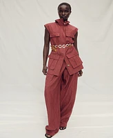 Mango Women's Wrinkled Effect Pockets Vest