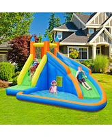Inflatable Water Slide Mighty Bounce House Castle Moonwalk Splash Pool with 950W Blower