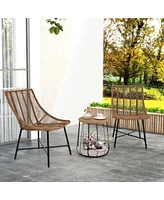 3 Pcs Outdoor Furniture Set with Pet House & Heavy Duty Metal Frame