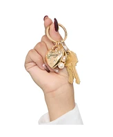 Juicy Couture Gold Heart Keychain with Pearls – Chic & Elegant