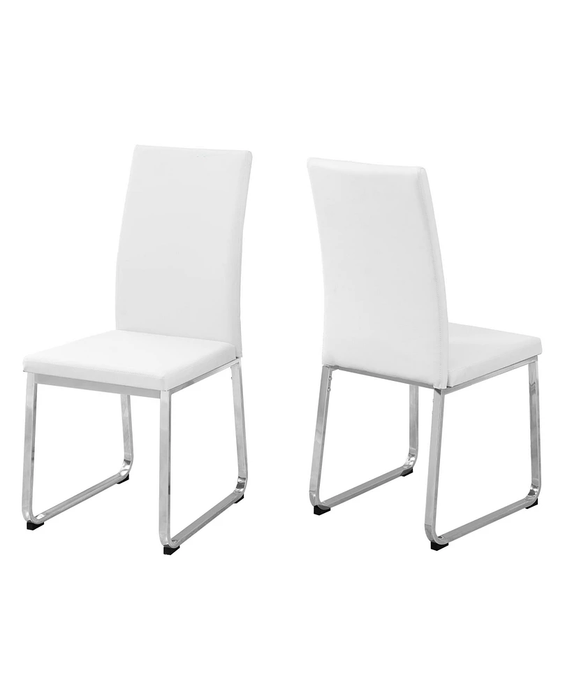 Set of Two Upholstered Faux Leather Dining Chairs for Stylish Home Decor