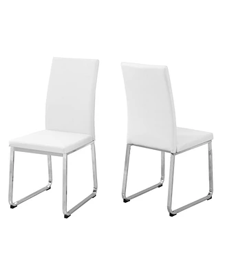 Set of Two Upholstered Faux Leather Dining Chairs for Stylish Home Decor