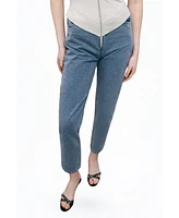 Nocturne Women's Denim Garnished Jumpsuit
